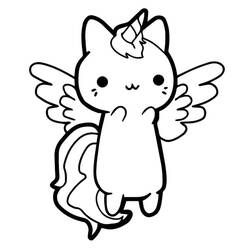 Dibujo Gato Unicornio (Personajes) #199298 para imprimir y colorear
