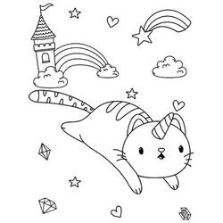 Dibujo Gato Unicornio (Personajes) #199318 para imprimir y colorear