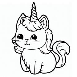 Dibujo Gato Unicornio (Personajes) #199329 para imprimir y colorear