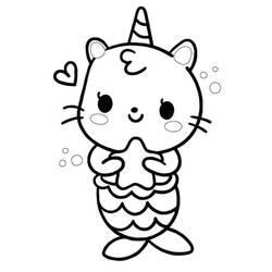 Dibujo Gato Unicornio (Personajes) #199332 para imprimir y colorear