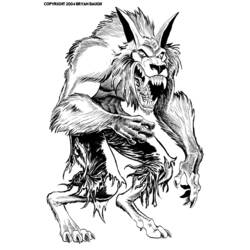 Dibujo para colorear: Hombre lobo (Personajes) #100017 - Dibujos para Colorear e Imprimir Gratis