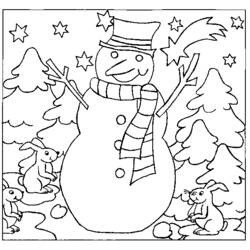 Dibujo para colorear: Muñeco de nieve (Personajes) #89219 - Dibujos para Colorear e Imprimir Gratis