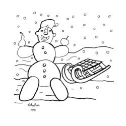 Dibujo para colorear: Muñeco de nieve (Personajes) #89236 - Dibujos para Colorear e Imprimir Gratis