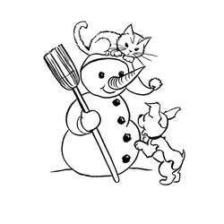 Dibujo para colorear: Muñeco de nieve (Personajes) #89264 - Dibujos para Colorear e Imprimir Gratis