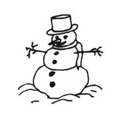 Dibujo para colorear: Muñeco de nieve (Personajes) #89297 - Dibujos para Colorear e Imprimir Gratis