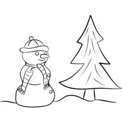 Dibujo para colorear: Muñeco de nieve (Personajes) #89315 - Dibujos para Colorear e Imprimir Gratis