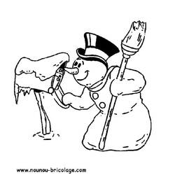 Dibujo para colorear: Muñeco de nieve (Personajes) #89331 - Dibujos para Colorear e Imprimir Gratis