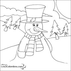 Dibujo para colorear: Muñeco de nieve (Personajes) #89332 - Dibujos para Colorear e Imprimir Gratis