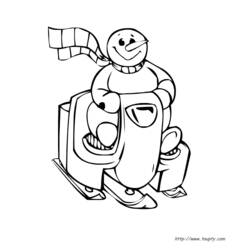 Dibujo para colorear: Muñeco de nieve (Personajes) #89338 - Dibujos para Colorear e Imprimir Gratis