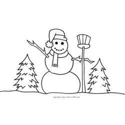 Dibujo para colorear: Muñeco de nieve (Personajes) #89349 - Dibujos para Colorear e Imprimir Gratis
