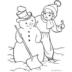 Dibujo para colorear: Muñeco de nieve (Personajes) #89370 - Dibujos para Colorear e Imprimir Gratis