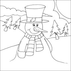 Dibujo para colorear: Muñeco de nieve (Personajes) #89378 - Dibujos para Colorear e Imprimir Gratis