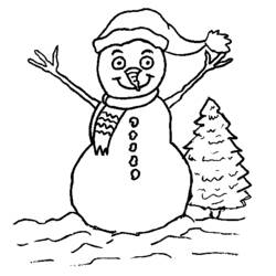 Dibujo para colorear: Muñeco de nieve (Personajes) #89380 - Dibujos para Colorear e Imprimir Gratis