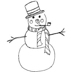Dibujo para colorear: Muñeco de nieve (Personajes) #89388 - Dibujos para Colorear e Imprimir Gratis