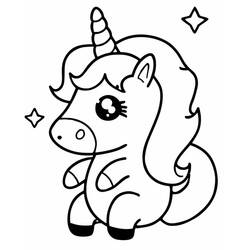 Dibujos para colorear: Unicornio Kawaii - Dibujos para Colorear e Imprimir Gratis