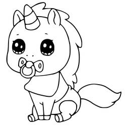 Dibujo Unicornio Kawaii (Personajes) #209300 para imprimir y colorear