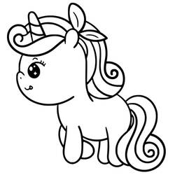 Dibujo Unicornio Kawaii (Personajes) #209301 para imprimir y colorear