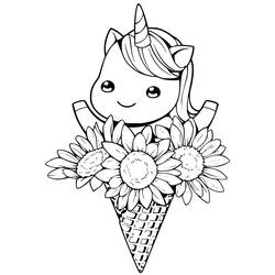 Dibujo Unicornio Kawaii (Personajes) #209304 para imprimir y colorear