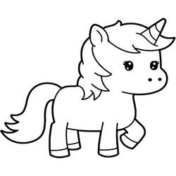 Dibujo Unicornio Kawaii (Personajes) #209307 para imprimir y colorear