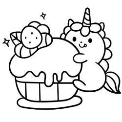 Dibujo Unicornio Kawaii (Personajes) #209308 para imprimir y colorear