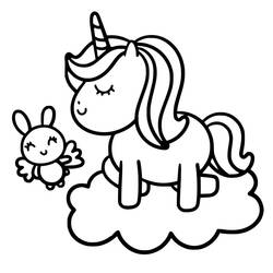 Dibujo Unicornio Kawaii (Personajes) #209309 para imprimir y colorear