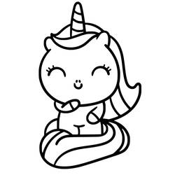 Dibujo Unicornio Kawaii (Personajes) #209310 para imprimir y colorear