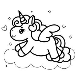 Dibujo Unicornio Kawaii (Personajes) #209311 para imprimir y colorear