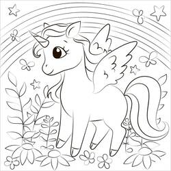 Dibujo Unicornio Kawaii (Personajes) #209317 para imprimir y colorear