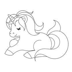 Dibujo Unicornio Kawaii (Personajes) #209320 para imprimir y colorear