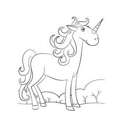 Dibujo Unicornio Kawaii (Personajes) #209323 para imprimir y colorear