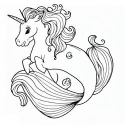 Dibujo para colorear: Unicornio Sirena (Personajes) #186416 - Dibujos para Colorear e Imprimir Gratis