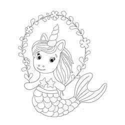Dibujo para colorear: Unicornio Sirena (Personajes) #186423 - Dibujos para Colorear e Imprimir Gratis