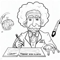 Dibujo para colorear: Albert Einstein (Personas Famosas) #190724 - Dibujos para Colorear e Imprimir Gratis