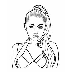 Dibujos para colorear: Ariana Grande - Dibujos para Colorear e Imprimir Gratis