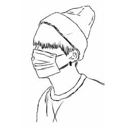 Dibujo para colorear: BTS (Personas Famosas) #202332 - Dibujos para Colorear e Imprimir Gratis