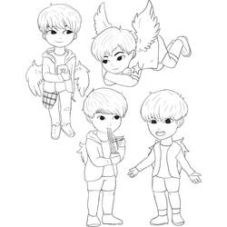 Dibujo para colorear: BTS (Personas Famosas) #202340 - Dibujos para Colorear e Imprimir Gratis