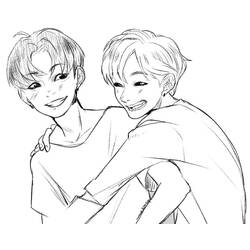 Dibujo para colorear: BTS (Personas Famosas) #202345 - Dibujos para Colorear e Imprimir Gratis