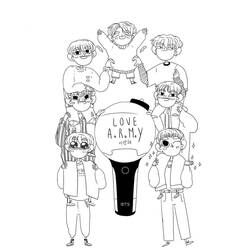 Dibujo para colorear: BTS (Personas Famosas) #202362 - Dibujos para Colorear e Imprimir Gratis