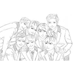 Dibujo para colorear: BTS (Personas Famosas) #202364 - Dibujos para Colorear e Imprimir Gratis