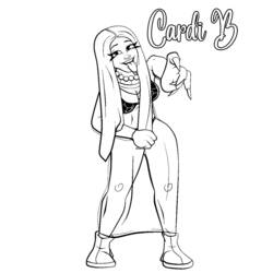 Dibujos para colorear: Cardi B - Dibujos para Colorear e Imprimir Gratis