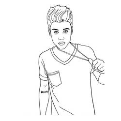 Dibujo para colorear: Justin Bieber (Personas Famosas) #122445 - Dibujos para Colorear e Imprimir Gratis