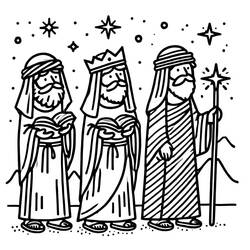 Dibujo para colorear: Los Reyes Magos (Religión y Mitología) #217795 - Dibujos para Colorear e Imprimir Gratis
