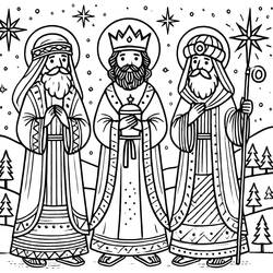 Dibujo para colorear: Los Reyes Magos (Religión y Mitología) #217797 - Dibujos para Colorear e Imprimir Gratis