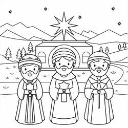 Dibujo para colorear: Los Reyes Magos (Religión y Mitología) #217799 - Dibujos para Colorear e Imprimir Gratis