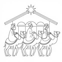Dibujo para colorear: Los Reyes Magos (Religión y Mitología) #217800 - Dibujos para Colorear e Imprimir Gratis