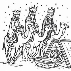 Dibujo para colorear: Los Reyes Magos (Religión y Mitología) #217801 - Dibujos para Colorear e Imprimir Gratis