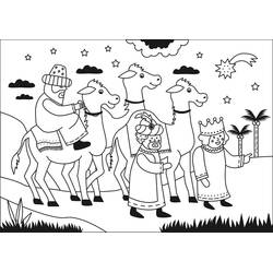 Dibujo para colorear: Los Reyes Magos (Religión y Mitología) #217812 - Dibujos para Colorear e Imprimir Gratis