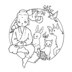 Dibujo para colorear: Mitología Hindú: Buda (Religión y Mitología) #89523 - Dibujos para Colorear e Imprimir Gratis