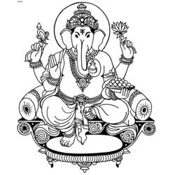 Dibujo para colorear: Mitología Hindú: Ganesh (Religión y Mitología) #96856 - Dibujos para Colorear e Imprimir Gratis