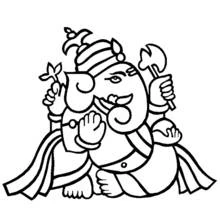 Dibujo para colorear: Mitología Hindú: Ganesh (Religión y Mitología) #96867 - Dibujos para Colorear e Imprimir Gratis